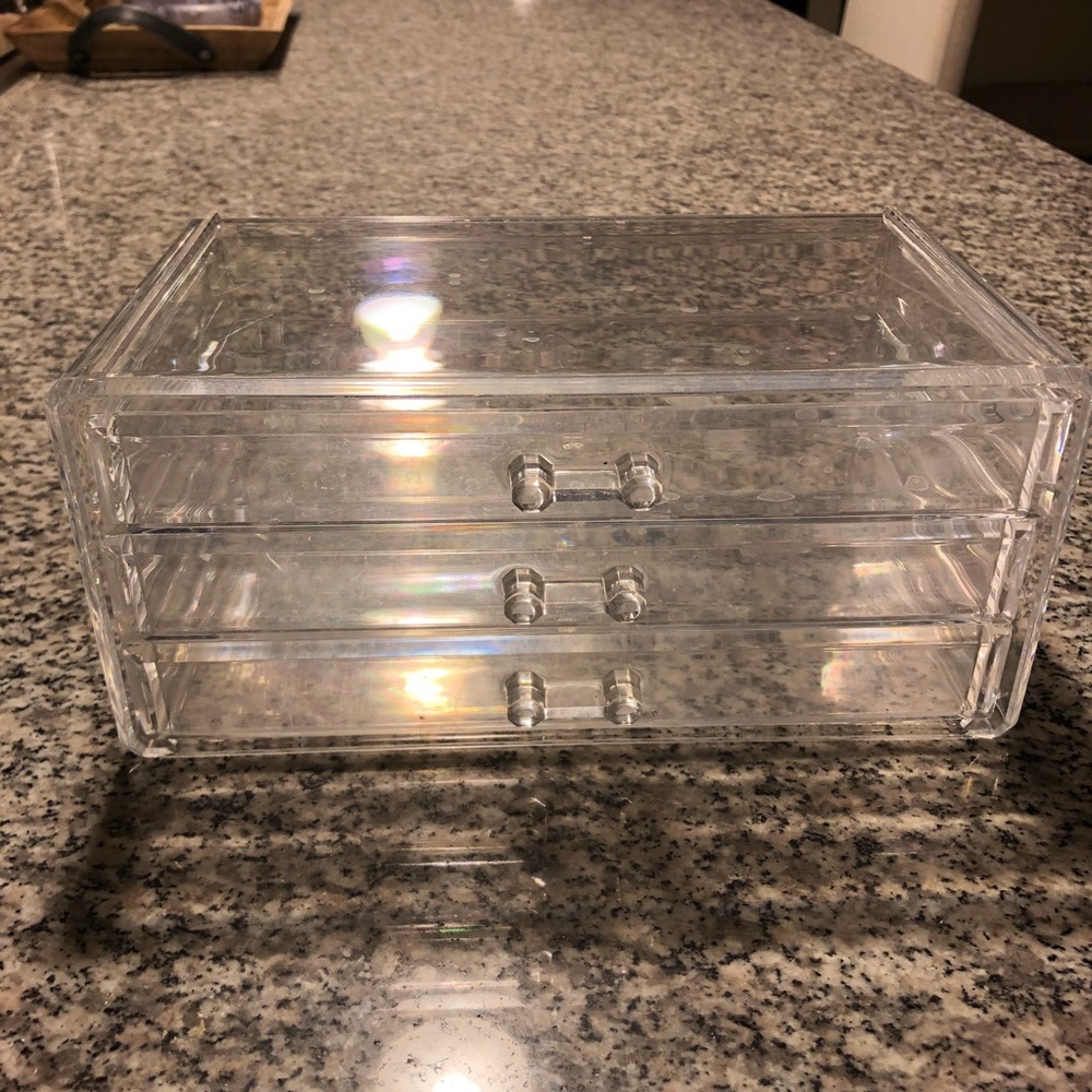 Clear 3 Drawer Cosmetic Organizer